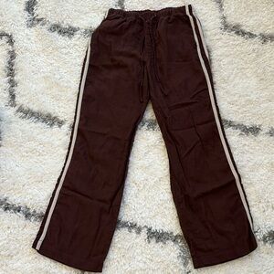 Mid Rise Linen-Blend Wide-Leg Pants